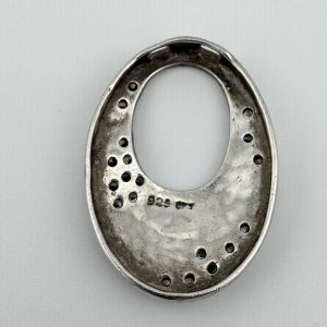 Alternative view of Oval Sterling Silver "O" CZ Pendant