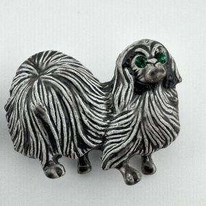 Vintage Jerry's Signed Pekinese Dog Brooch