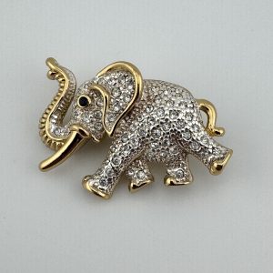 Stunning Vintage Elephant Brooch Mid Century